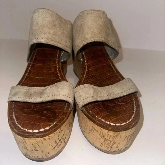 Sam Edelman | Dali Cork Suede Wedges size 9.5 - Picture 3 of 5